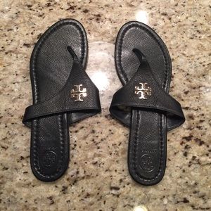 Tory Burch black thong flip flops